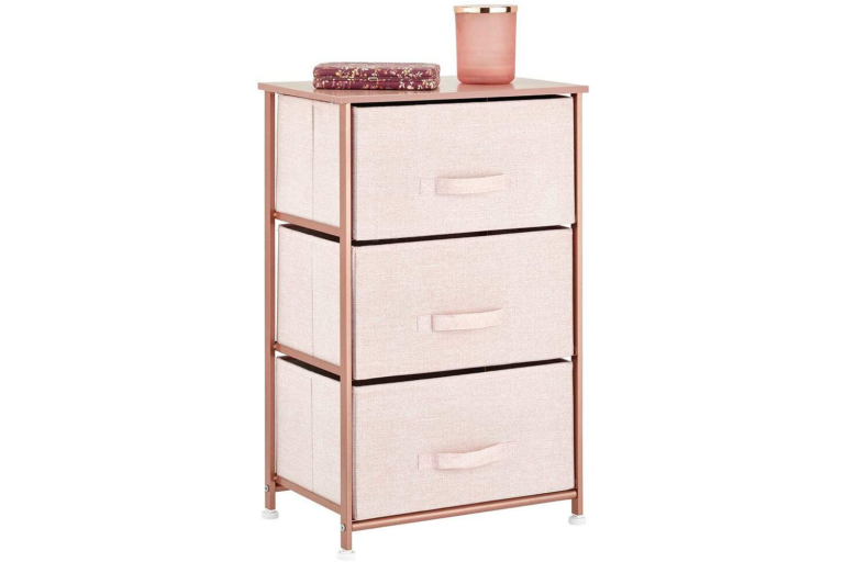 Rose Gold Vertical Dresser Storage Tower