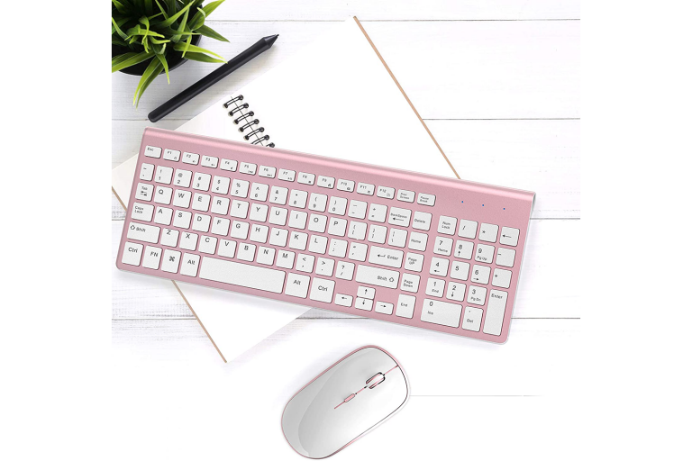 Rose Gold Wireless Keyboard and Mouse Combo