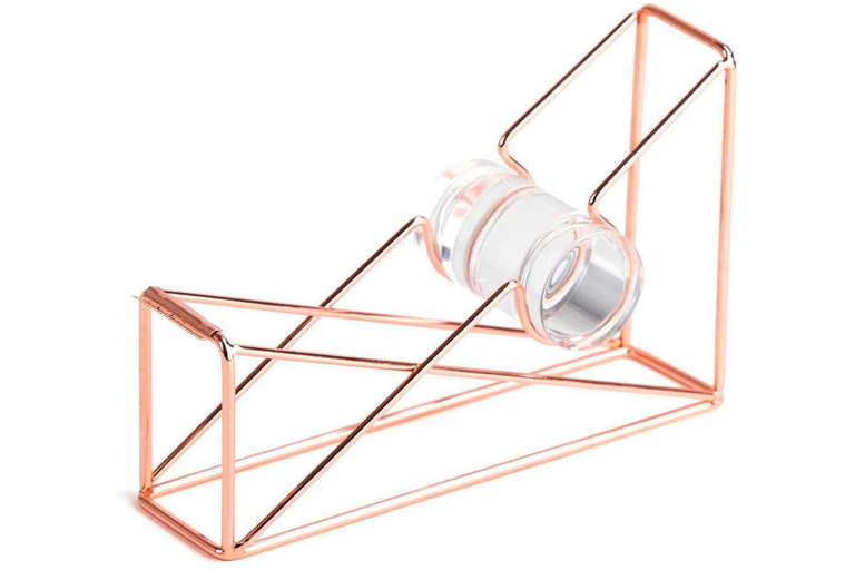 Rose Gold Desktop Tape Dispenser, Wire Metal