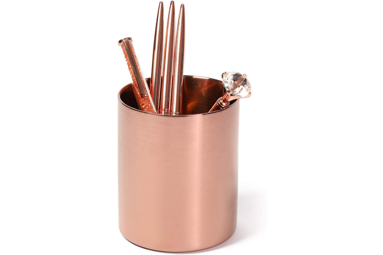 Rose Gold Pencil Holder, Stationery Organizer