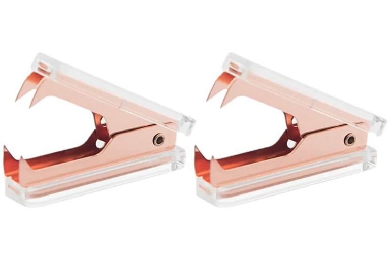 Rose Gold Staples Remover 2 Pack Clear Acrylic Body
